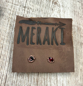 Garnet stud earrings