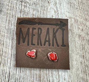 Red Jasper stud earrings