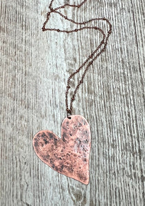 Textured heart necklace