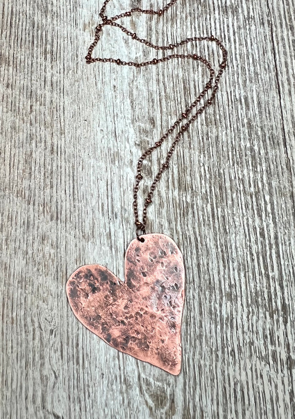 Textured heart necklace