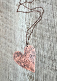 Textured heart necklace