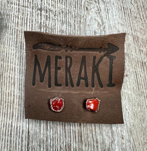 Red Jasper stud earrings