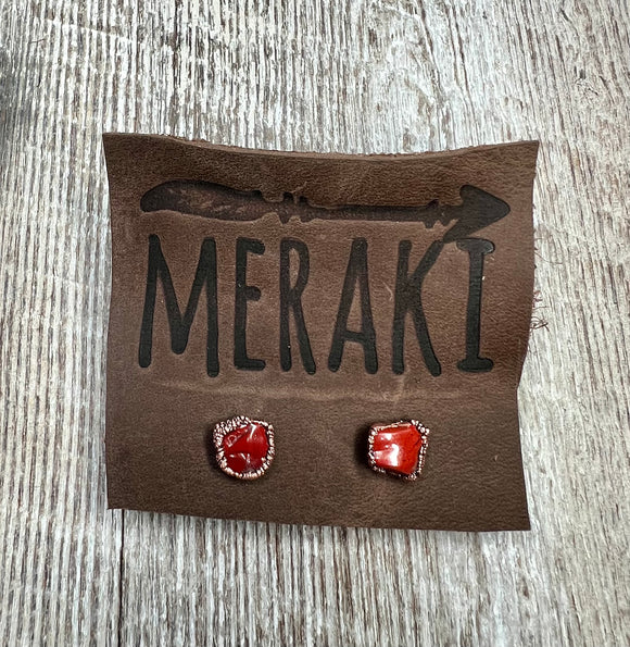 Red Jasper stud earrings