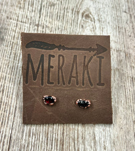 Garnet stud earrings