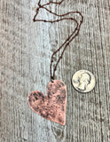 Textured heart necklace