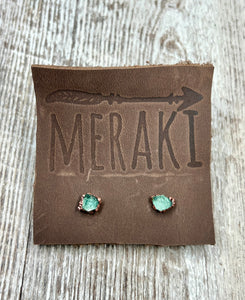 Emerald stud earrings