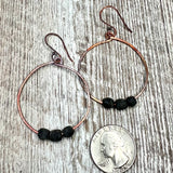 Vintage glass and copper earrings