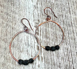 Vintage glass and copper earrings