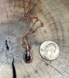 Copper Electroformed Faceted Teal Moss Kyanite Necklace