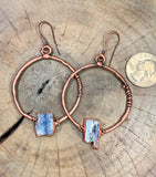 Blue Kyanite Hoop Earrings